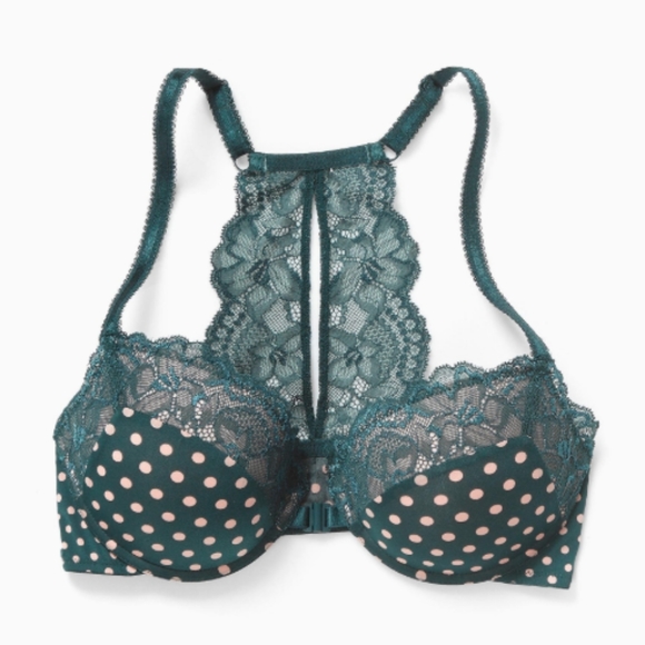 Blush Lingerie Racerback Push-up Bra in Forest Green - Picture 3 of 5